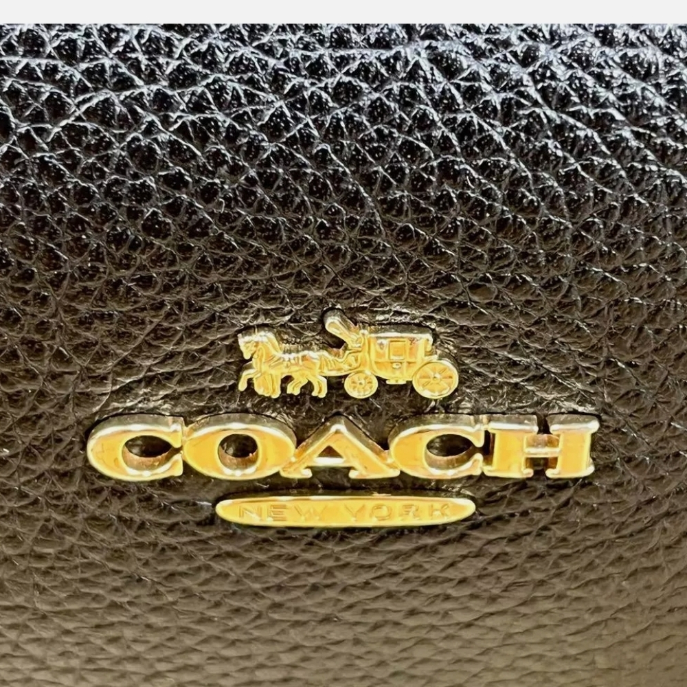 Coach Edie Black Turnlock Shoulder Bag - Picture 8 of 14